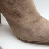 Gianvito Rossi Piper 85 Pointed Toe Ankle Boots Beige Suede Size 40