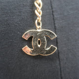 Chanel B22 Enamel Logo CC Chain Belt Gold/Black 35"