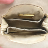 Judith Leiber Chain Strap Mini Evening Bag Beige Quilted Satin