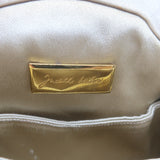 Judith Leiber Chain Strap Mini Evening Bag Beige Quilted Satin