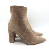 Gianvito Rossi Piper 85 Pointed Toe Ankle Boots Beige Suede Size 40