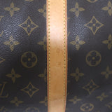 Louis Vuitton Monogram Keepall 60 Duffle Bag Brown Leather-Trim Canvas