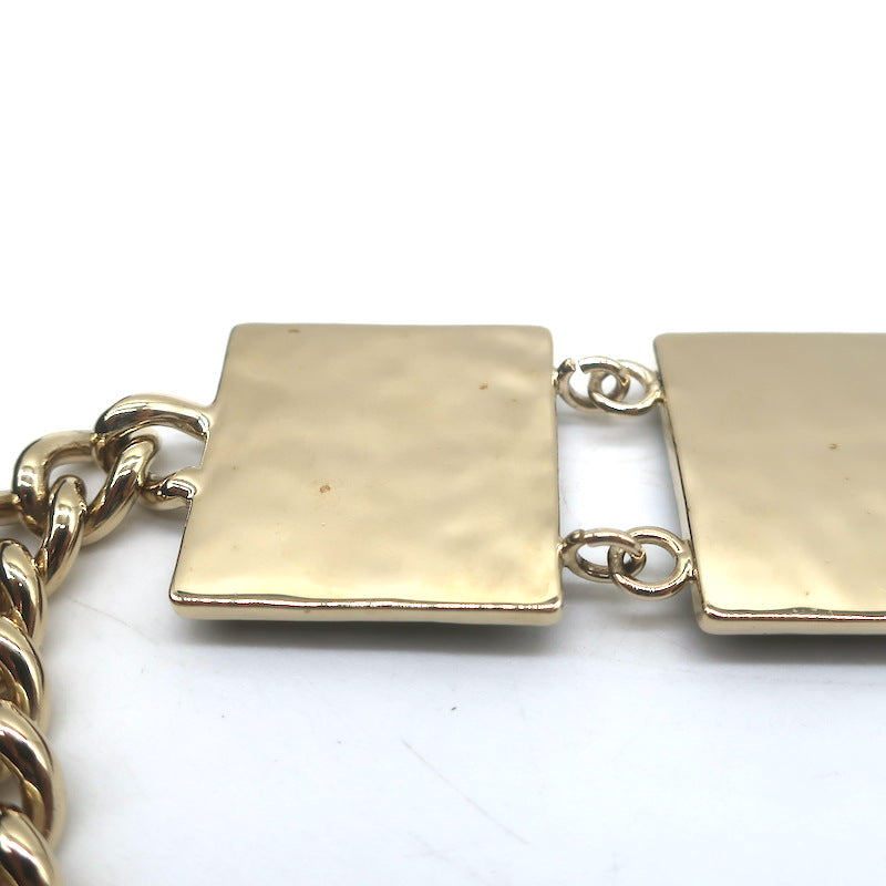 Chanel B22 Enamel Logo CC Chain Belt Gold/Black 35"