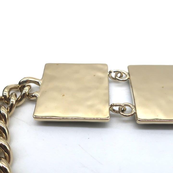 Chanel B22 Enamel Logo CC Chain Belt Gold/Black 35"