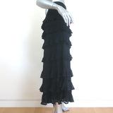 Zimmermann Hypnotic Lace Frill maxi skirt, black knit with lace frill detailing — pre-owned, gently worn luxury piece
