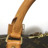 Louis Vuitton Monogram Keepall 60 Duffle Bag Brown Leather-Trim Canvas