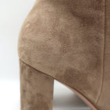Gianvito Rossi Piper 85 Pointed Toe Ankle Boots Beige Suede Size 40