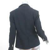Rag & Bone Zip-Pocket Blazer Black Stretch Nylon Size 2 One-Button Jacket