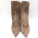 Gianvito Rossi Piper 85 Pointed Toe Ankle Boots Beige Suede Size 40