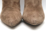 Gianvito Rossi Piper 85 Pointed Toe Ankle Boots Beige Suede Size 40