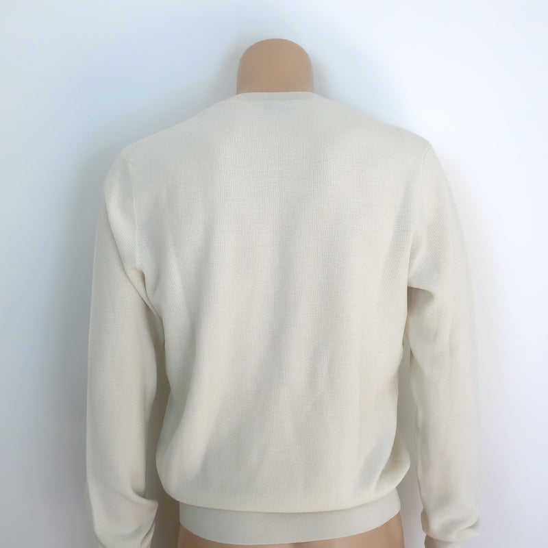 Tom Ford Crewneck Sweater Cream Wool-Silk Size 54