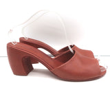 Cortana Juno Mules Brandy Red Leather Size 41.5 Open Toe Sandals
