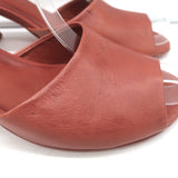 Cortana Juno Mules Brandy Red Leather Size 41.5 Open Toe Sandals