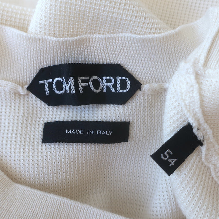 Tom Ford Crewneck Sweater Cream Wool-Silk Size 54