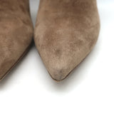 Gianvito Rossi Piper 85 Pointed Toe Ankle Boots Beige Suede Size 40