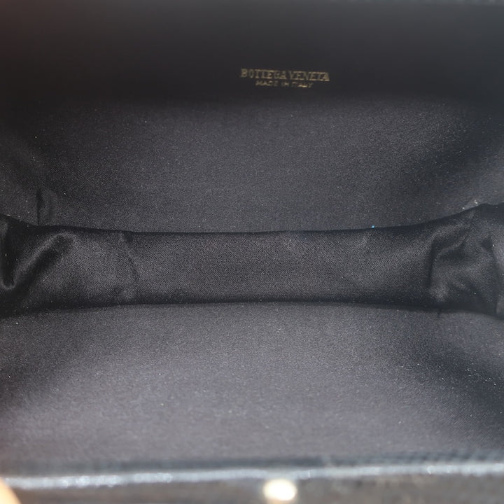 Vintage Bottega Veneta Lizard Skin Box Clutch Black