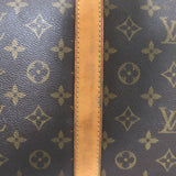 Louis Vuitton Monogram Keepall 60 Duffle Bag Brown Leather-Trim Canvas