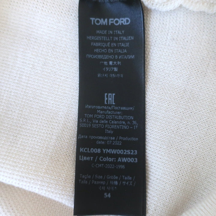 Tom Ford Crewneck Sweater Cream Wool-Silk Size 54