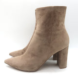 Gianvito Rossi Piper 85 Pointed Toe Ankle Boots Beige Suede Size 40