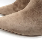Gianvito Rossi Piper 85 Pointed Toe Ankle Boots Beige Suede Size 40