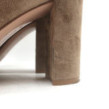 Gianvito Rossi Piper 85 Pointed Toe Ankle Boots Beige Suede Size 40