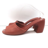 Cortana Juno Mules Brandy Red Leather Size 41.5 Open Toe Sandals