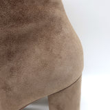 Gianvito Rossi Piper 85 Pointed Toe Ankle Boots Beige Suede Size 40