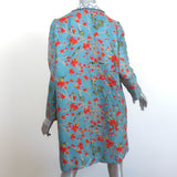 La Prestic Ouiston Liberte Reversible Jacket White Print/Blue Floral Silk Size 0