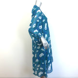 Diane von Furstenberg Ileana Dress Blue Ocean Tide Print Chiffon Size Medium