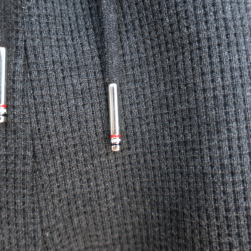 Thom Browne 4-Bar Waffle Knit Joggers Charcoal Cotton Size 3