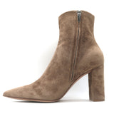 Gianvito Rossi Piper 85 Pointed Toe Ankle Boots Beige Suede Size 40