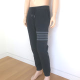 Thom Browne 4-Bar Waffle Knit Joggers Charcoal Cotton Size 3