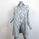 La Prestic Ouiston Liberte Reversible Jacket White Print/Blue Floral Silk Size 0