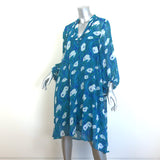 Diane von Furstenberg Ileana Dress Blue Ocean Tide Print Chiffon Size Medium