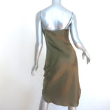 Nili Lotan Short Cami Slip Dress Olive Silk Satin Size Small NEW