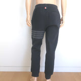 Thom Browne 4-Bar Waffle Knit Joggers Charcoal Cotton Size 3