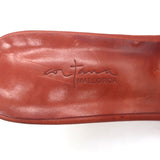 Cortana Juno Mules Brandy Red Leather Size 41.5 Open Toe Sandals