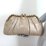 Judith Leiber Lizard Clutch Beige Small Chain Strap Crossbody Bag