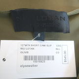 Nili Lotan Short Cami Slip Dress Olive Silk Satin Size Small NEW
