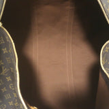 Louis Vuitton Monogram Keepall 60 Duffle Bag Brown Leather-Trim Canvas