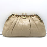 Judith Leiber Lizard Clutch Beige Small Chain Strap Crossbody Bag