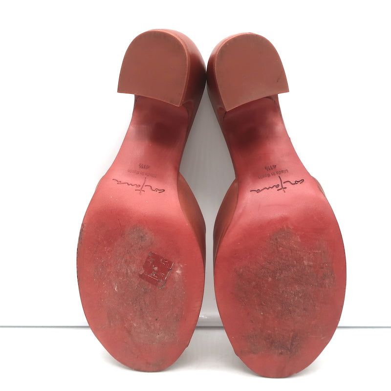 Cortana Juno Mules Brandy Red Leather Size 41.5 Open Toe Sandals