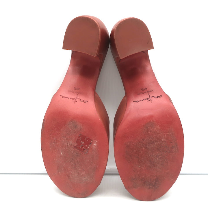 Cortana Juno Mules Brandy Red Leather Size 41.5 Open Toe Sandals
