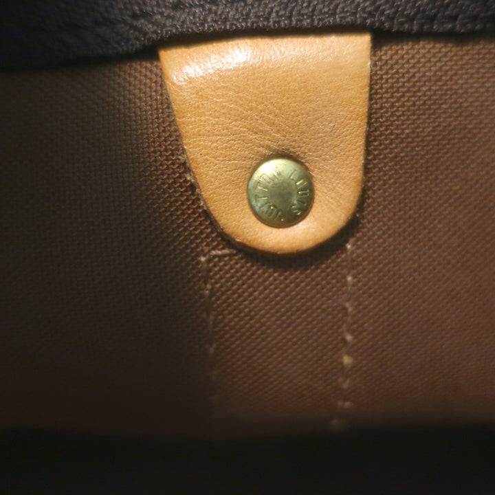 Louis Vuitton Monogram Keepall 60 Duffle Bag Brown Leather-Trim Canvas