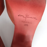 Cortana Juno Mules Brandy Red Leather Size 41.5 Open Toe Sandals