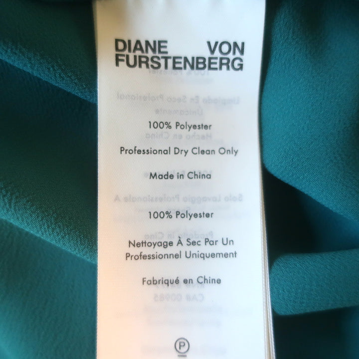 Diane von Furstenberg Ileana Dress Blue Ocean Tide Print Chiffon Size Medium