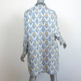 La Prestic Ouiston Liberte Reversible Jacket White Print/Blue Floral Silk Size 0