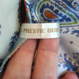 La Prestic Ouiston Liberte Reversible Jacket White Print/Blue Floral Silk Size 0