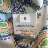 La Prestic Ouiston Liberte Reversible Jacket White Print/Blue Floral Silk Size 0