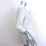 Nili Lotan Estelle Button-Up Blouse Cream Size Extra Small 3/4 Sleeve Top NEW
